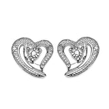 0.04 Carat Genuine White Diamond .925 Sterling Silver Earrings