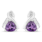 1.00 Carat Genuine Amethyst .925 Sterling Silver Earrings