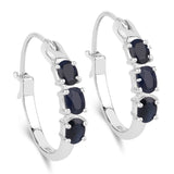 1.32 ct. Genuine Blue Sapphire .925 Sterling Silver Earrings