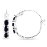1.32 ct. Genuine Blue Sapphire .925 Sterling Silver Earrings