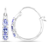 1.02 Carat Tanzanite 10K White Gold Earrings