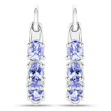 1.02 Carat Tanzanite 10K White Gold Earrings