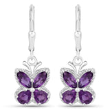 2.12 Carat Genuine Amethyst .925 Sterling Silver Earrings