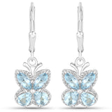 2.60 Carat Genuine Blue Topaz .925 Sterling Silver Earrings