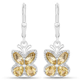 2.16 Carat Genuine Citrine .925 Sterling Silver Earrings