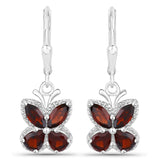 2.60 Carat Genuine Garnet .925 Sterling Silver Earrings