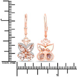 18K Rose Gold Plated 1.88 Carat Genuine Morganite .925 Sterling Silver Earrings