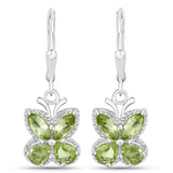 2.28 Carat Genuine Peridot .925 Sterling Silver Earrings