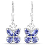 2.08 Carat Genuine Tanzanite .925 Sterling Silver Earrings