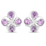 1.20 ct Genuine Amethyst .925 Sterling Silver Earrings