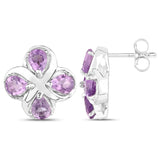 1.20 ct Genuine Amethyst .925 Sterling Silver Earrings