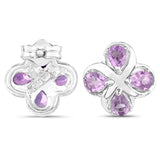 1.20 ct Genuine Amethyst .925 Sterling Silver Earrings