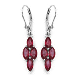 3.20 Carat Genuine Glass Filled Ruby .925 Sterling Silver Earrings