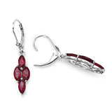 3.20 Carat Genuine Glass Filled Ruby .925 Sterling Silver Earrings