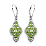 3.30 Carat Genuine Peridot .925 Sterling Silver Earrings