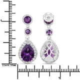 7.00 Carat Genuine Amethyst and White Topaz .925 Sterling Silver Earrings