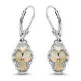 1.08 Carat Genuine Opal .925 Sterling Silver Earrings