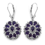6.10 Carat Genuine Amethyst & White Topaz .925 Sterling Silver Earrings