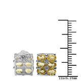 1.94 Carat Genuine Citrine & White Diamond .925 Sterling Silver Earrings