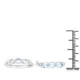 2.17 ct Genuine Blue Topaz and White Diamond .925 Sterling Silver Earrings