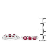 1.81 Carat Genuine Johnson Ruby and White Diamond .925 Sterling Silver Earrings