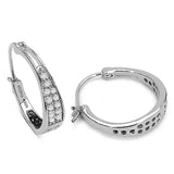 0.69 Carat Genuine White Diamond & Black Diamond .925 Sterling Silver Earrings
