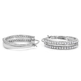0.96 Carat Genuine White Diamond .925 Sterling Silver Earrings