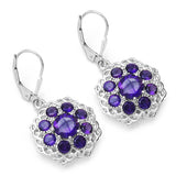 5.10 Carat Genuine Amethyst .925 Sterling Silver Earrings