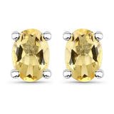 1.56 ct. Genuine Citrine .925 Sterling Silver Earrings