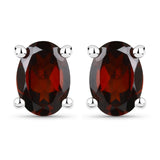 1.56 Carat Genuine Garnet .925 Sterling Silver Earrings