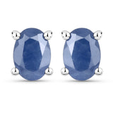 1.60 ct. Genuine Blue Sapphire .925 Sterling Silver Earrings