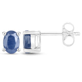 1.60 ct. Genuine Blue Sapphire .925 Sterling Silver Earrings