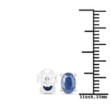 1.60 ct. Genuine Blue Sapphire .925 Sterling Silver Earrings