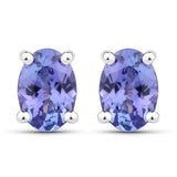 1.20 ct. Genuine Tanzanite .925 Sterling Silver Earrings for women