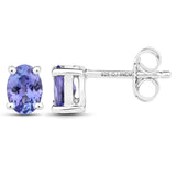1.20 ct. Genuine Tanzanite .925 Sterling Silver Earrings for women