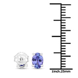1.20 ct. Genuine Tanzanite .925 Sterling Silver Earrings for women