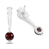 0.64 ct Genuine Garnet .925 Sterling Silver Earrings