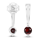 0.64 ct Genuine Garnet .925 Sterling Silver Earrings