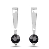 0.66 Carat Genuine Black Sapphire .925 Sterling Silver Earrings