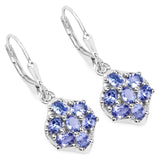 2.38 ct. Genuine Tanzanite .925 Sterling Silver Earrings