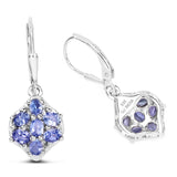 2.38 ct. Genuine Tanzanite .925 Sterling Silver Earrings