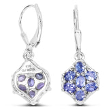 2.38 ct. Genuine Tanzanite .925 Sterling Silver Earrings