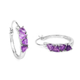 2.00 ct. Genuine Amethyst .925 Sterling Silver Earrings