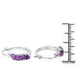 2.00 ct. Genuine Amethyst .925 Sterling Silver Earrings