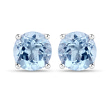 2.10 ct. Genuine Blue Topaz .925 Sterling Silver Earrings