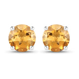 2.00 ct Genuine Citrine .925 Sterling Silver Earrings