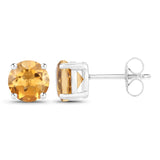 2.00 ct Genuine Citrine .925 Sterling Silver Earrings