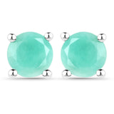1.50 ct. Emerald .925 Sterling Silver Earrings