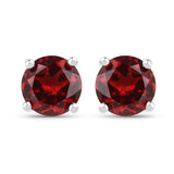 2.00 Carat Genuine Garnet .925 Sterling Silver Earrings