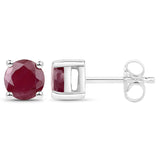 2 ct Genuine Ruby .925 Sterling Silver Earrings
